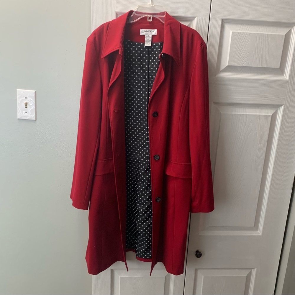 Judith Hart red coat